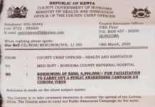UNPROCEDURAL transfer of Kshs. 6,986,000 within County govt. departs