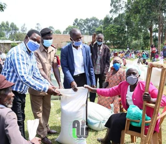Bungoma South Covid-19 team distribute food to the vulnerable in Bukembe and Sang’alo Sublocations